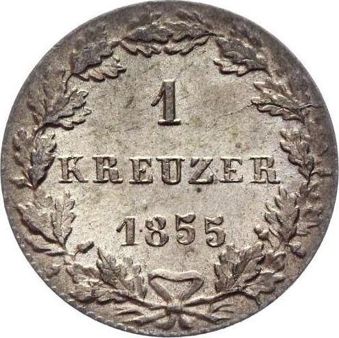 Rewers monety - 1 krajcar 1855 - cena srebrnej monety - Frankfurt nad Menem, Wolne Miasto
