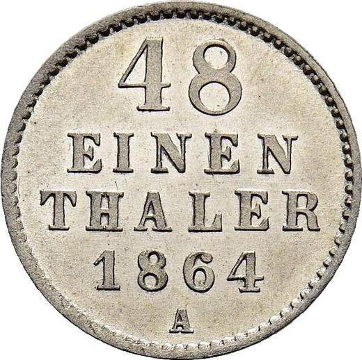 Reverse 1/48 Thaler 1864 A - Silver Coin Value - Mecklenburg-Schwerin, Frederick Francis II