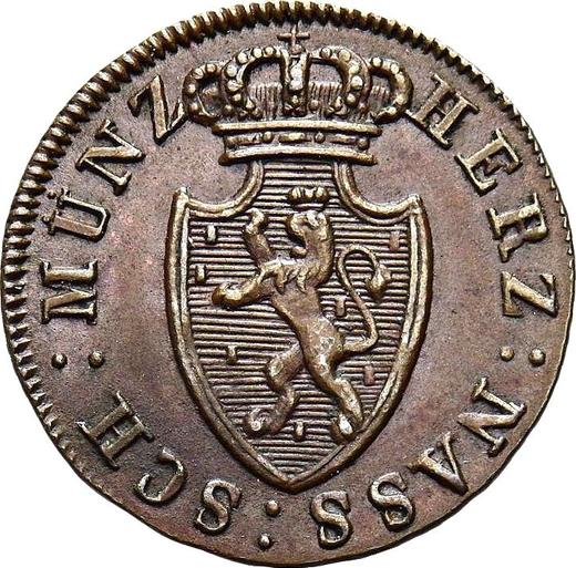 Anverso 1/4 kreuzer 1822 Z - valor de la moneda  - Nassau, Guillermo