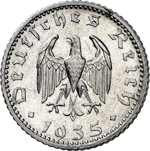 Reverse 50 Reichspfennig 1935 D -  Coin Value - Germany, Third Reich