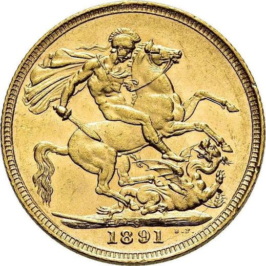 Reverse Sovereign 1891 S JEB "Jubilee portrait" - Gold Coin Value - Australia, Victoria