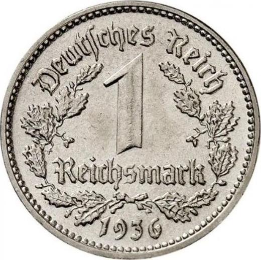 Awers monety - 1 reichsmark 1936 D "Typ 1933-1939" - cena  monety - Niemcy, III Rzesza
