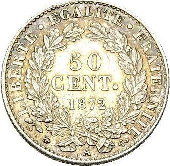Revers 50 Centime 1872 A "Typ 1871-1895" - Silbermünze Wert - Frankreich, Dritte Republik