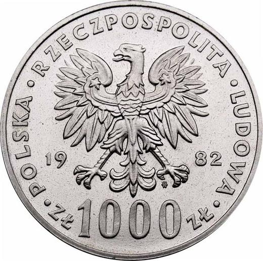 Obverse Pattern 1000 Zlotych 1982 MW SW "John Paul II" Nickel - Coin Value - Poland, Peoples Republic