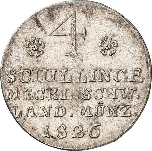 Reverse 4 Schilling 1826 - Silver Coin Value - Mecklenburg-Schwerin, Frederick Francis I