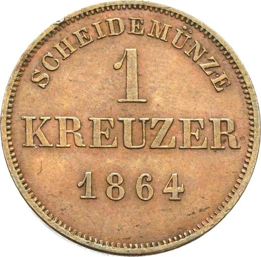 Rewers monety - 1 krajcar 1864 - cena  monety - Schwarzburg-Rudolstadt, Fryderyk Günther