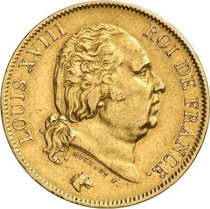 Avers 40 Francs 1824 A "Typ 1816-1824" - Goldmünze Wert - Frankreich, Ludwig XVIII
