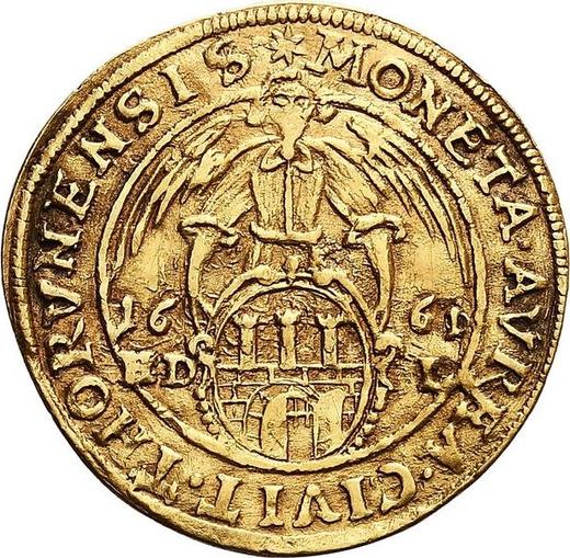 Reverse Ducat 1661 HDL "Torun" - Gold Coin Value - Poland, John II Casimir