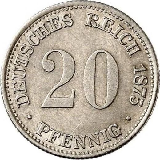 Anverso 20 Pfennige 1875 E "Tipo 1873-1877" - valor de la moneda de plata - Alemania, Imperio alemán