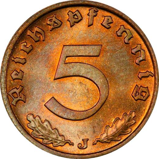 Obverse 5 Reichspfennig 1939 J "Type 1936-1939" -  Coin Value - Germany, Third Reich