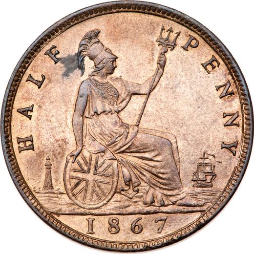 Reverse Halfpenny 1867 -  Coin Value - United Kingdom, Victoria