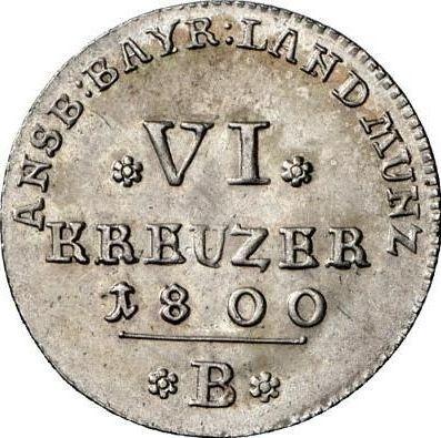 Reverse 6 Kreuzer 1800 B - Silver Coin Value - Ansbach-Bayreuth, Frederick William III