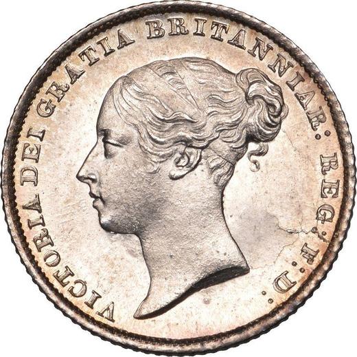 Аверс монеты - 6 пенсов 1856 года - цена серебряной монеты - Великобритания, Виктория