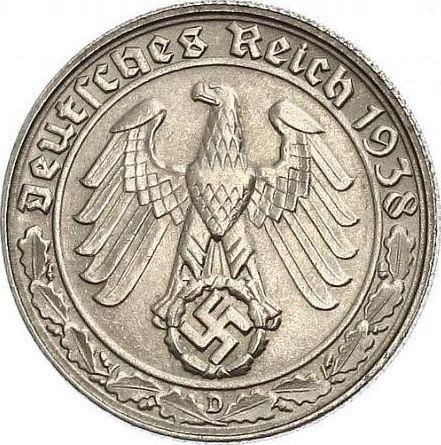 Reverse 50 Reichspfennig 1938 D "Type 1938-1939" -  Coin Value - Germany, Third Reich