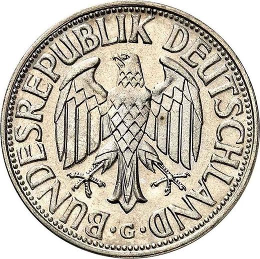 Reverse 1 Mark 1956 G -  Coin Value - Germany, FRG