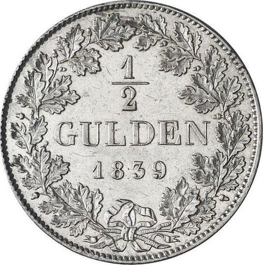 Reverse 1/2 Gulden 1839 - Silver Coin Value - Saxe-Meiningen, Bernhard II