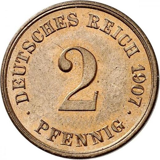 Avers 2 Pfennig 1907 E "Typ 1904-1916" - Münze Wert - Deutschland, Deutsches Kaiserreich