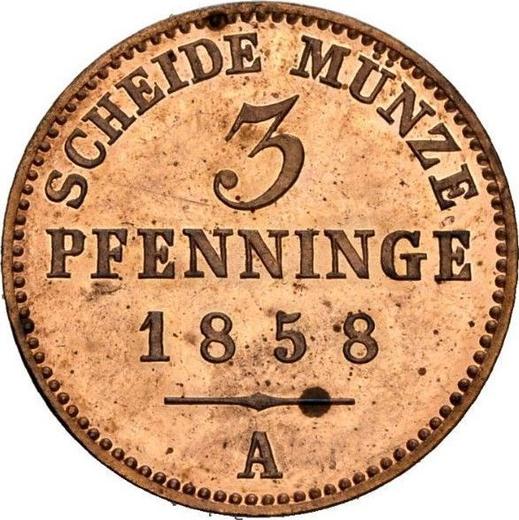 Реверс монеты - 3 пфеннига 1858 года A - цена  монеты - Липпе, Пауль Фридрих Эмиль Леопольд III