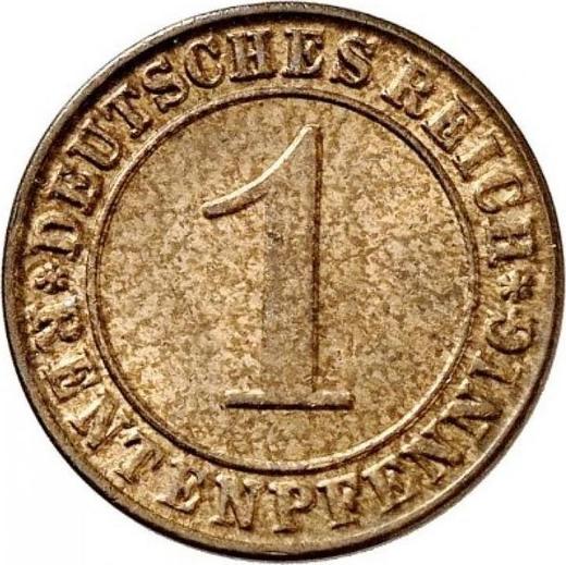 Obverse 1 Rentenpfennig 1923 J - Coin Value - Germany, Weimar Republic