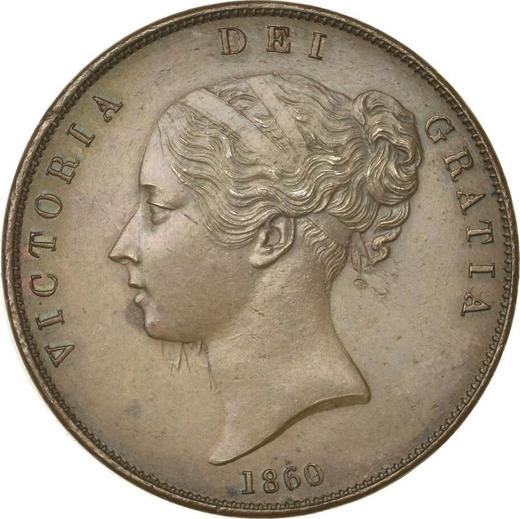 Anverso Penique 1860 "Tipo 1839-1860" - valor de la moneda  - Gran Bretaña, Victoria