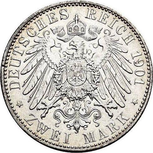 Reverse 2 Mark 1901 A "Saxe-Weimar-Eisenach" - Silver Coin Value - Germany, German Empire