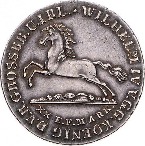 Obverse 16 Gute Groschen 1834 A W - Silver Coin Value - Hanover, William IV