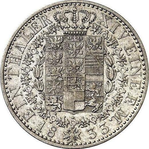 Rewers monety - Talar 1833 A - cena srebrnej monety - Prusy, Fryderyk Wilhelm III