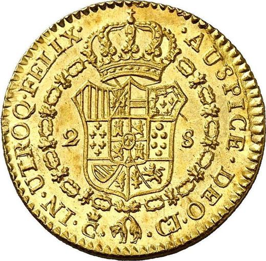 Reverse 2 Escudos 1814 c CJ "Type 1811-1833" - Gold Coin Value - Spain, Ferdinand VII