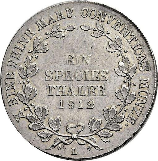 Rewers monety - Talar 1812 L - cena srebrnej monety - Schwarzburg-Rudolstadt, Fryderyk Günther