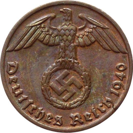 Reverso 1 Reichspfennig 1940 J "Tipo 1936-1940" - valor de la moneda  - Alemania, Alemania nazi