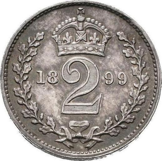 Reverse Twopence 1899 TB - Silver Coin Value - United Kingdom, Victoria