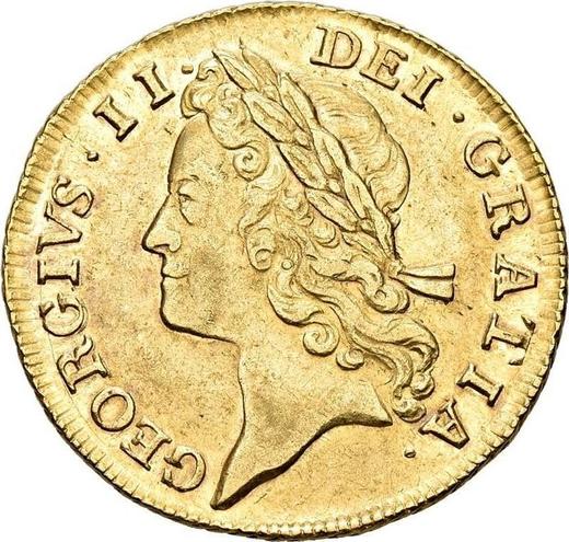 Obverse Guinea 1734 "Young Head" - Gold Coin Value - United Kingdom, George II