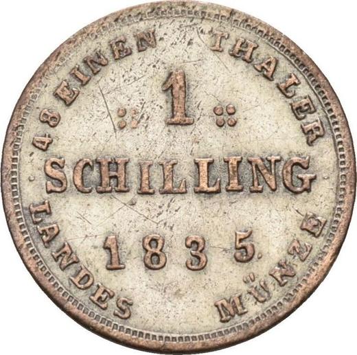 Revers 1 Schilling 1835 - Silbermünze Wert - Mecklenburg-Schwerin, Friedrich Franz I
