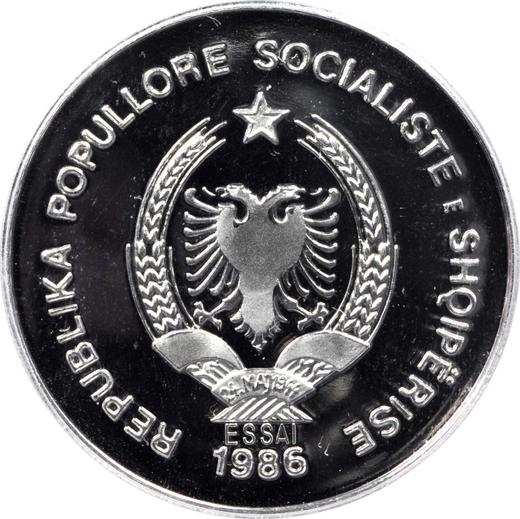Reverse Pattern 50 Lekë 1986 "Durazzo Seaport" Platinum - Platinum Coin Value - Albania, People's Republic