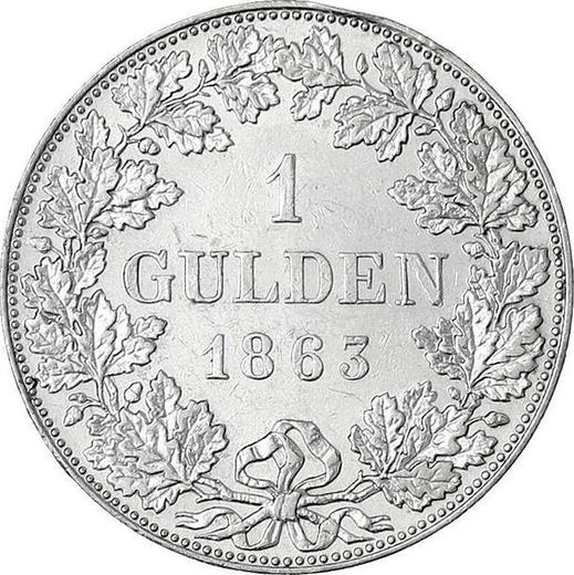 Reverse Gulden 1863 - Silver Coin Value - Frankfurt am Main, Free City