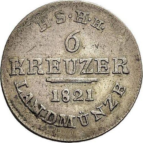 Revers 6 Kreuzer 1821 - Silbermünze Wert - Sachsen-Hildburghausen, Friedrich