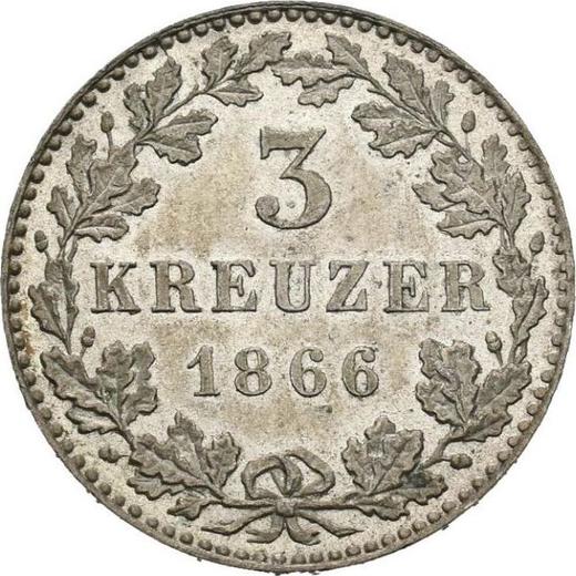 Reverse 3 Kreuzer 1866 - Silver Coin Value - Frankfurt am Main, Free City