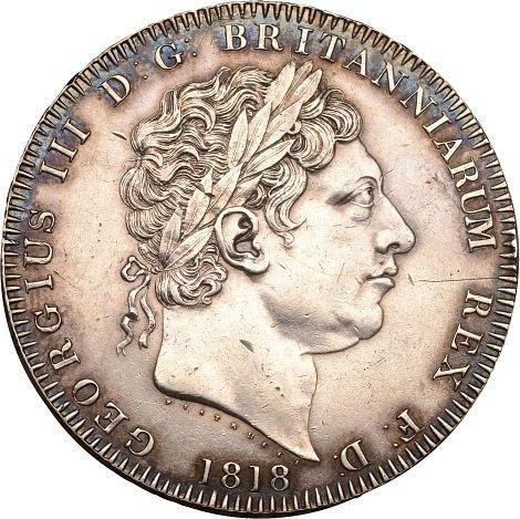 Obverse Crown 1818 Edge "LVIII" - Silver Coin Value - United Kingdom, George III