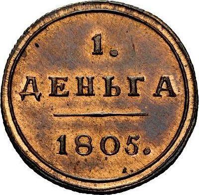 Reverse Denga (1/2 Kopek) 1805 КМ "Suzun Mint" Restrike -  Coin Value - Russia, Alexander I