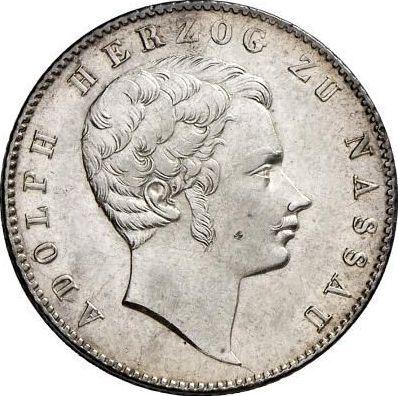 Obverse 1/2 Gulden 1843 - Silver Coin Value - Nassau, Adolphe