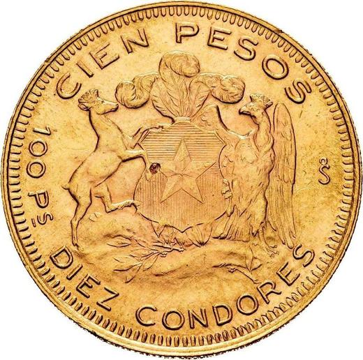 Reverse 100 Pesos 1946 So - Gold Coin Value - Chile, Republic