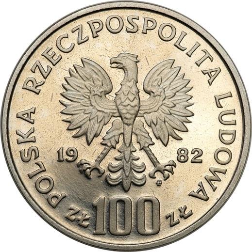 Obverse Pattern 100 Zlotych 1982 MW "Storks" Nickel - Coin Value - Poland, Peoples Republic
