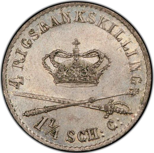 Reverse 1 1/4 Schilling 1842 VS - Silver Coin Value - Schleswig-Holstein, Christian VIII