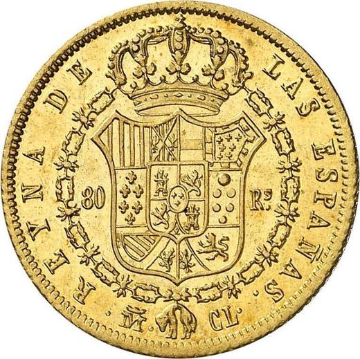 Reverse 80 Reales 1838 M CL - Gold Coin Value - Spain, Isabella II