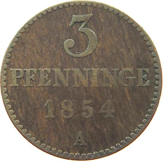 Reverse 3 Pfennig 1854 A -  Coin Value - Mecklenburg-Schwerin, Frederick Francis II