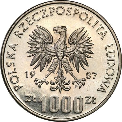 Avers Probe 1000 Zlotych 1987 MW "Schlesisches Museum" Nickel - Münze Wert - Polen, Volksrepublik Polen