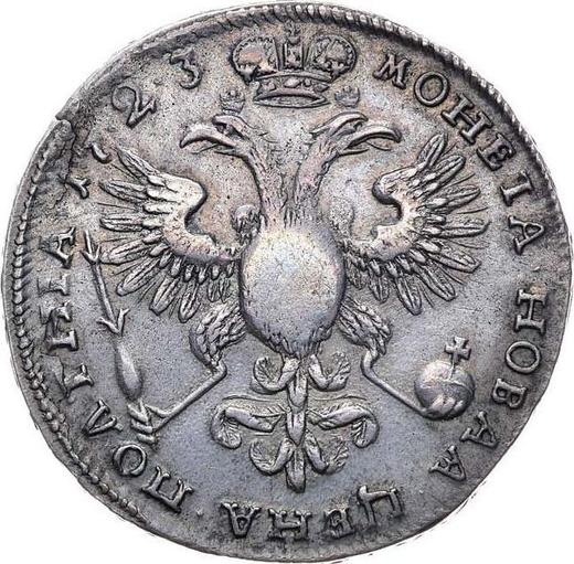 Revers Poltina (1/2 Rubel) 1723 "Porträt im Bergmannsmantel" "ПОЛТНIА" - Silbermünze Wert - Rußland, Peter I