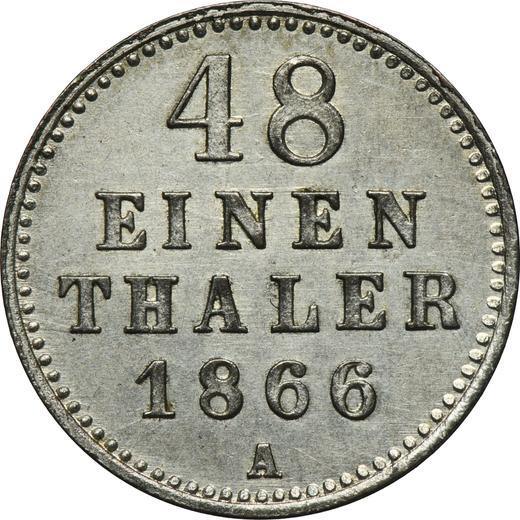 Reverse 1/48 Thaler 1866 A - Silver Coin Value - Mecklenburg-Schwerin, Frederick Francis II