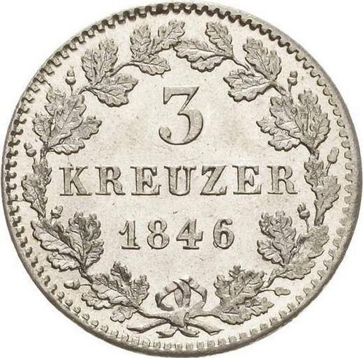 Revers 3 Kreuzer 1846 - Silbermünze Wert - Schwarzburg-Rudolstadt, Friedrich Günther
