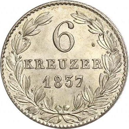 Reverse 6 Kreuzer 1837 - Silver Coin Value - Nassau, William